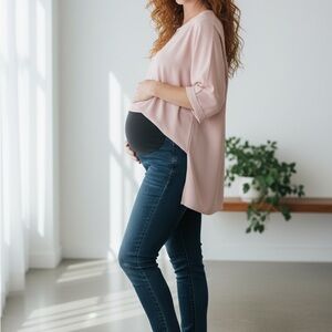 Maternity Women's Straight Leg Blue Jeans